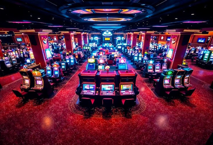Live-dealer studio with multi-camera blackjack table